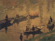 Claude Monet Anglers on the Seine at Poissy oil painting reproduction